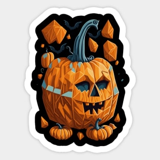 Geometric Halloween Pumpkin Sticker